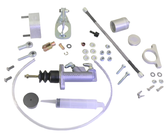 MDL LF Series 67-68 Mustang/Cougar Hydraulic Clutch Master Kit .700" bore, Silver Billet Reservoir